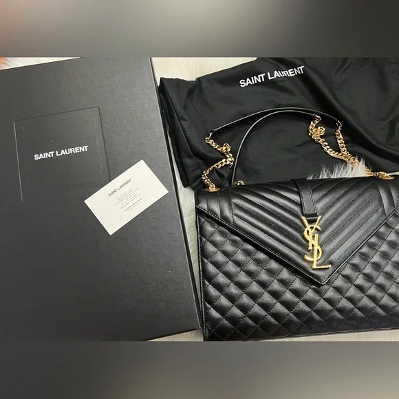 large envelope calfskin shoulder bag